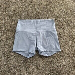 LAKI High Rise Biker Compression Shorts Womens L Light Blue 4” Inseam